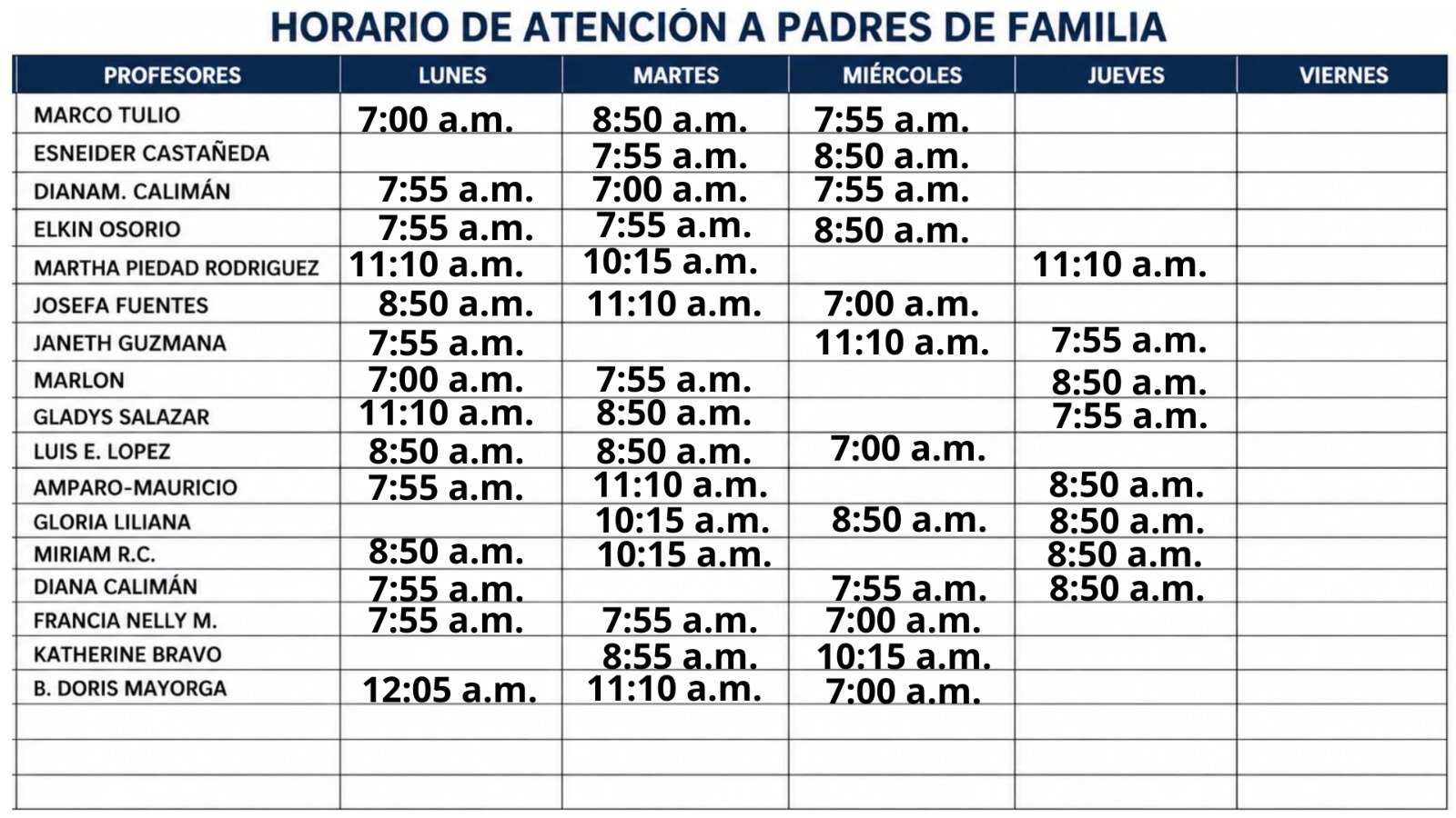 Horario de Atencion